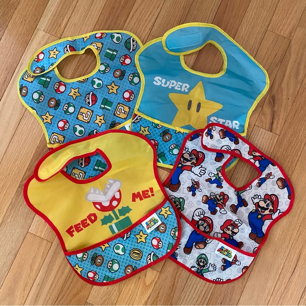 4-pack Bumkins Super Mario SuperBib 6-24 months